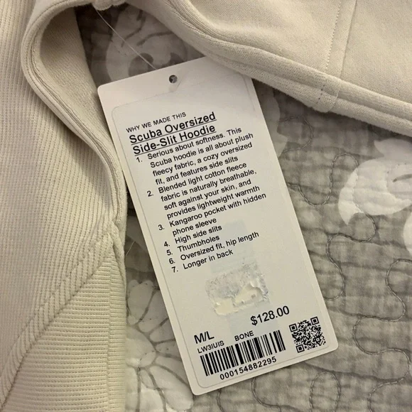 Lululemon Scuba Oversized Side-Slit Hoodie ~ Size M/L ~ Color Bone ~ NWT - Picture 5 of 12